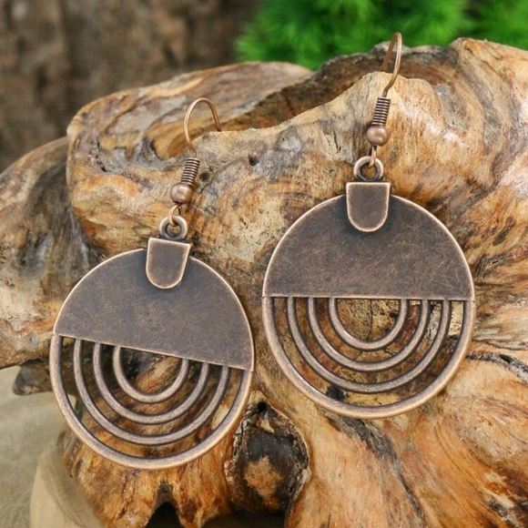 Jewelry - NEW Hollow Out Round Shaped Alloy Simple Dangle Earrings